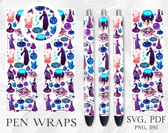 Magic Pen Wrap, Pen WrapSvg,Sublimation Pen Wrap, Pen Wrap Png, Glitter Pen Wraps, Waterslide Pen Wrap, InkjoyPen Wrap, Wizard Pen Wrap