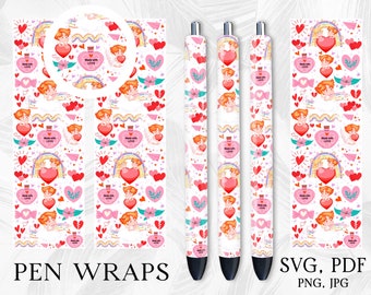 Heart Pen Wrap, Pen WrapDesign,Pen WrapSvg,Sublimation Pen Wrap, Pen Wrap Png, Glitter Pen Wraps, Waterslide Pen Wrap, InkjoyPen Wrap