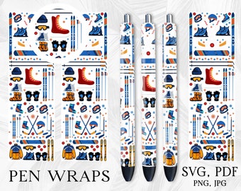 Hockey Pen Wrap, Pen WrapDesign,Pen WrapSvg,Sublimation Pen Wrap, Pen Wrap Png, Glitter Pen Wraps, Waterslide Pen Wrap, InkjoyPen Wrap