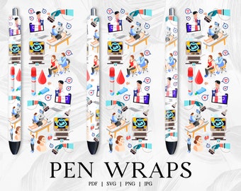 Ultrasound Pen Wrap, Pen Wrap Svg, Sublimation Pen Wrap Design, Epoxy Pen WrapsSvg, Glitter Pen Wraps, Pen Wraps For Vinyl, InkJoy Pen Wraps