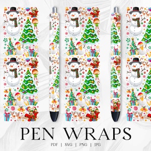 Christmas pen wraps, Pen Wrap Svg, InkJoy Pen Wraps, Epoxy Pen WrapsSvg, Glitter Pen Wraps, Pen Wraps For Vinyl, christmas sublimination