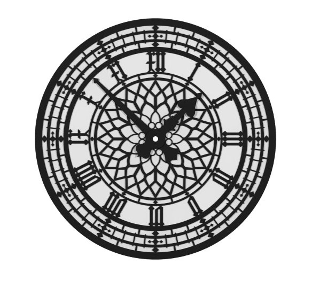 A Wall Clock DXF File for CNC Machine and Laser Cut Etsy