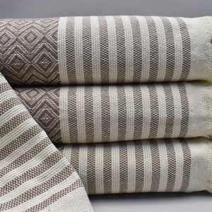 brown cotton blanket, turkish throw blanket, bed cover, personalized blanket, soft bedspread, sofa blanket, home gifts 72 x 80 inch, b-atom