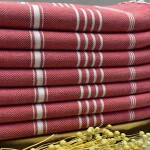 turkish towel, kitchen hand towel, tea towel, face towel, dish towel, bathtowel, head towel, service towel 20 x 40 inch red Sultan PSHKR,G2
