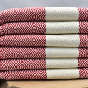 spa towel, turkish peshtemal, sauna towel, bathroom towel, yoga towel, pool towel, organic towel, gift for her , red Diamond,B1