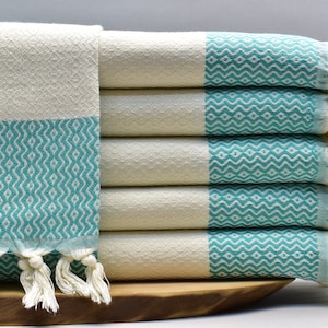 Organic Turkish Cotton Hand Towel: Diamond Weave Peshkir