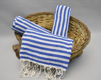 turkish towel bulk, bathroom towel, striped peshtemal, sauna towel, gift towel, wholesale towel, cobalt blue towel 40 x 70 inch AKSY,A2