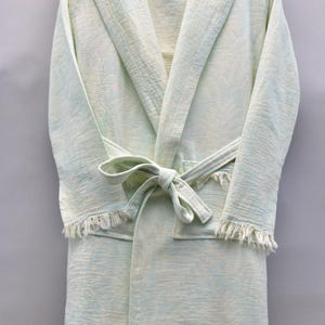 morning gown, bridal shower robes, chic pajama, turkish bathrobe, bridesmaid gifts, custom bathrobe, unisex bathrobe, Mint, Zeytindalı