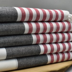 bath towel, hammam towel, red striped black towel, turkish towel, wedding gift towel, sauna towel, beach peshtemal 40 x 70 inch -AMERICAN,C1