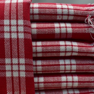 turkish peshkir, plaid towel, hand towel, kitchen towel, face towel, head towel, tea towel, handmade towel 20 x 28 inch red, Sfrbzi,PSHKR,G2