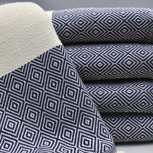 navy blue sofa cover, turkish blanket, couch cover, cotton couch blanket, sofa blanket, blanket, slipcovers for sofa 56 x 64 inch Elmas-K.ö