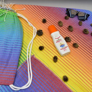 turkish peshtemal bag, cotton bag, beach backpack, gift bag, back and towel, multi purpose towel bag, beach bag 12x16 inch multicolor Shadow