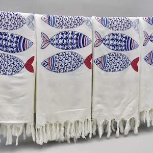 turkish towel, fish pattern towel, bath towel, beach peshtemal, wedding gift towel, ultrasoft towel, spa towel 40 x 64 inch FIGUR-Coral,A2