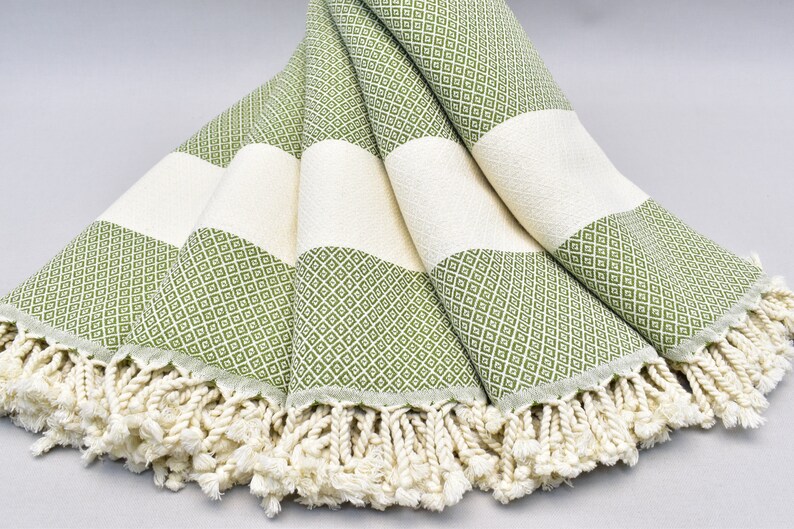 turkish towel, turkey towel, peshtemal towel, beach towel, pool towel, bath towel, wholesale towel, bulk towel 36x68 inch emerald, Kusgozu image 5