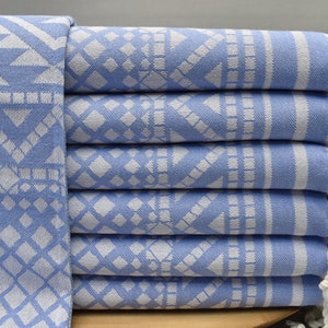 bath towel, turkish blue towel, kilim towel, pool towel, beach peshtemal, aztec towel, cotton towel, sauna towel 36 x 70 inch, JK - Aztec,E1