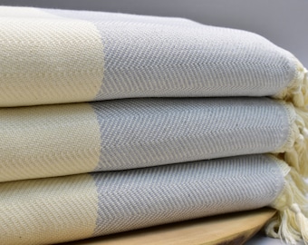 Handmade Turkish Cotton Blanket: Bedspread Sofa Throw (80x92)