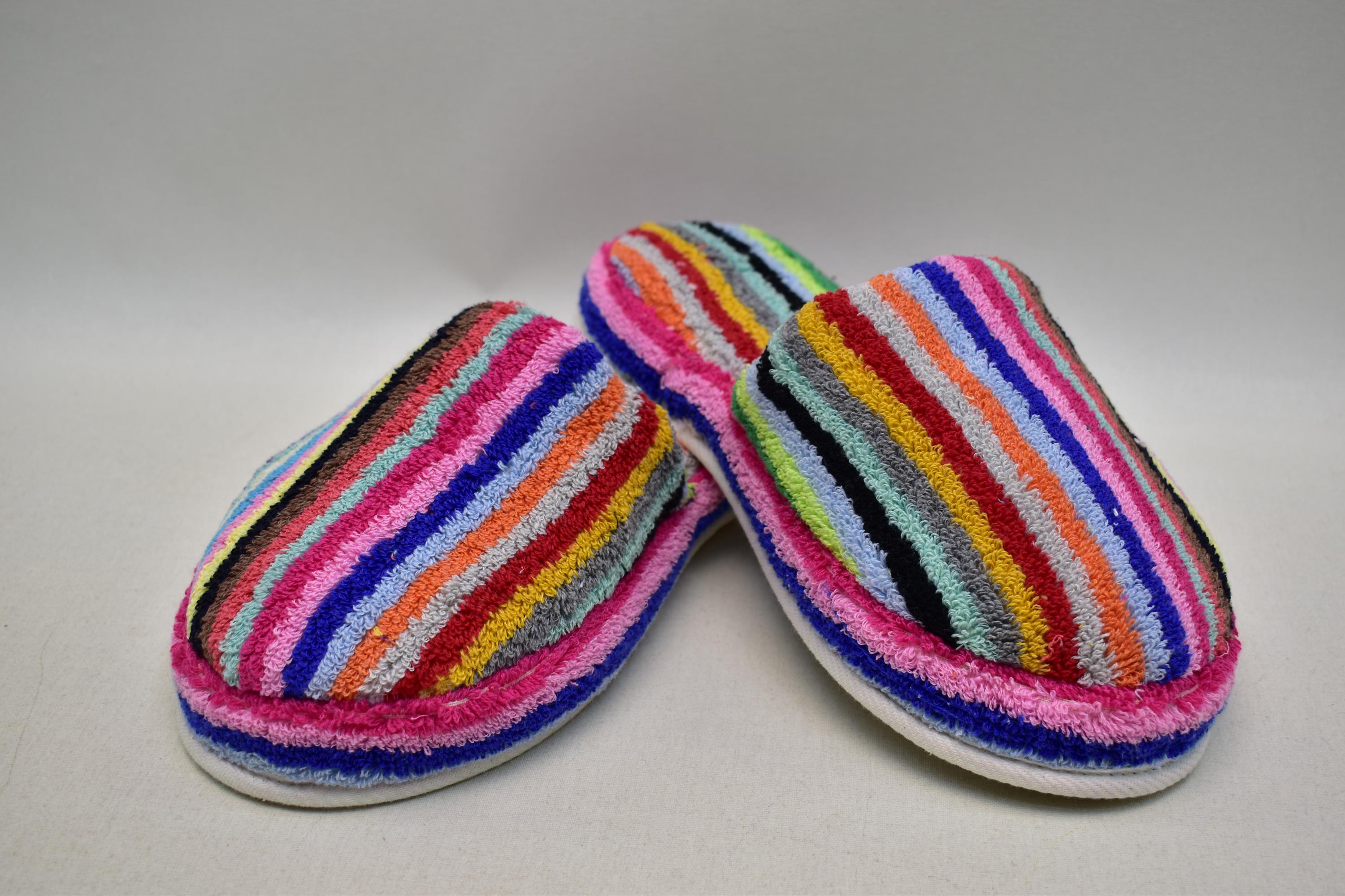 Pantoufles en coton turc faites main mules de spa unisexes