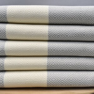 turkish handwoven towel, hand towel, peshkir, tea towel, face towel, kitchen accessories, head towel 18 x 48 inch gri-2 diamond-PSHKR,G2