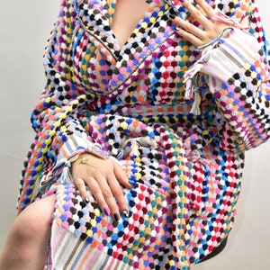turkish cotton bathrobe, dressing gown, bathrobe for woman, bath dress, personalized gift bathrobes, spa robe, pool robe, cerulean, Violet