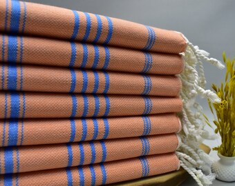hand towel, small towel, turkish towel, face towel, head towel, handmade towel, dish towel, bath towel 20 x 30 inch tangerine, Sultan PSHKR