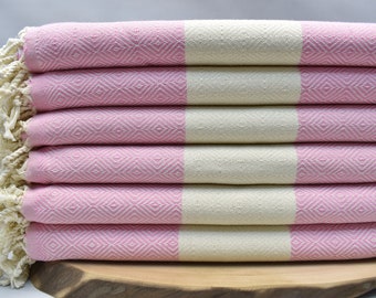 pink towel, turkish towel, bath towel, soft color peshtemal, spa towel, wedding gift, beach towel, picnic towel 40 x 70 inch Pmb Diamond,B1