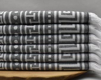 beach towel, turkish towel, wholesale towel, bath towel, cotton towel, 40 x 70 inch turkish wholesale peshtemal, black, JK - Pac-Man