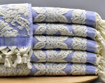 tea towel, peshkir, turkish hand towel, face towel, service towel, kitchen towel, organic cotton towel,  18 x 36 inch cobalt, Motif-PSHKR