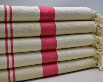 Striped Turkish Bath Towel: Organic Cotton Peshtemal, 40x70 Inch