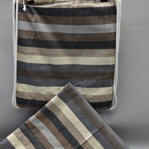 beach backpack, turkish peshtemal bag, organic cotton bag, back and towel, personalized bag, pool bag, summer bag, 12x16 inch brown Striped