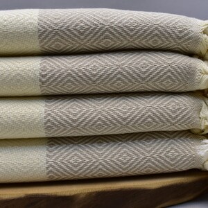 hand towel, turkish peshkir towel, kitchen decor, face towel, head towel, tea towel, handwoven towel 18 x 44 inch, latte, diamond-PSHKR,G2