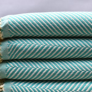 Mint Green Herringbone Towel, Turkish Peshtemal, Sauna Towel, Yoga ...