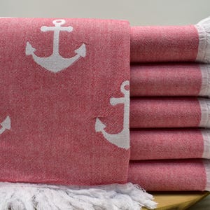 turkish towel, turkey wholesale towel, sauna towel, beach towel, spa towel, pool towel 40 x 70 inch patterned peshtemal, red, JK - ÇAPA,E1