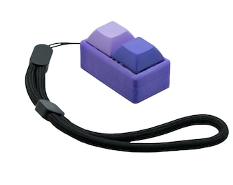 Two-Button Clicky Mechanical Switch Fidget Toy w/ Adjustable Wrist Strap, Multiple Color Options
