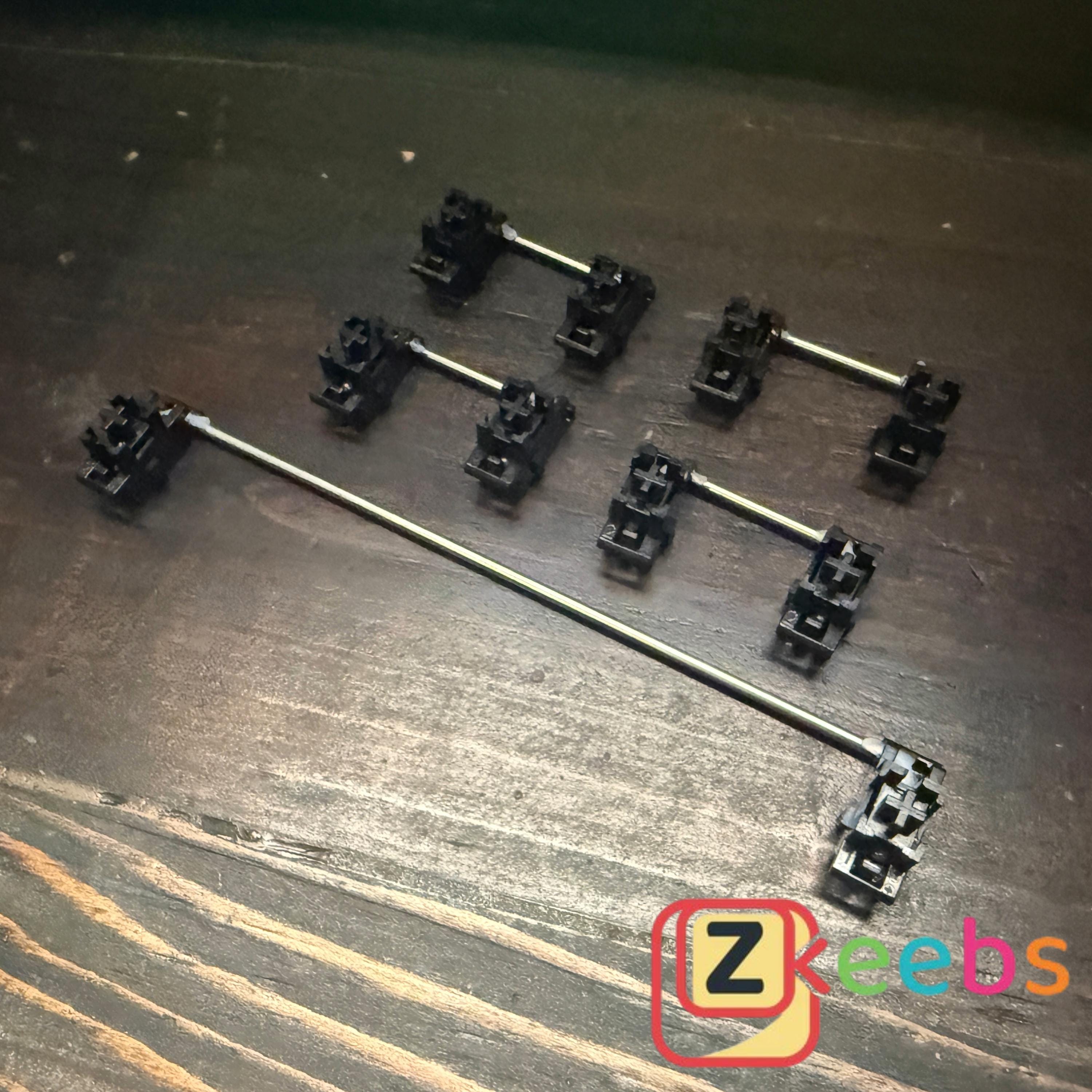 Lubed and Wire-Balanced TX "AP" Stabilizers (clip-in,screw-in, or plate mounted) (Rev.4) for custom keyboard building