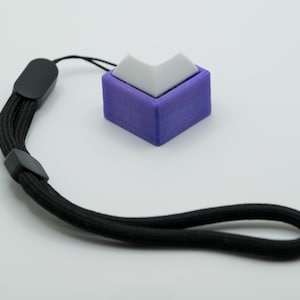 Single Button Clicky Mechanical Switch Fidget Toy w/ Adjustable Wrist Strap, Multiple Color Options