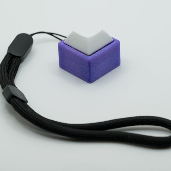 Single Button Clicky Mechanical Switch Fidget Toy w/ Adjustable Wrist Strap, Multiple Color Options