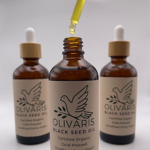ORGANIC BLACK SEED Oil - Cold-pressed - Unrefined - Extra Virgin Egyptian Black Seed Oil - 100mL