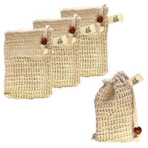 Natural Eco-friendly Sisal Soap Bag | Organic Sustainable Soap Saving Bag | Exfoliating Scrubber | Zero-waste | Vegan | Plastic Free