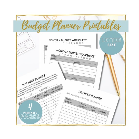 Budget Planner Printable Letter Size Planner Instant | Etsy