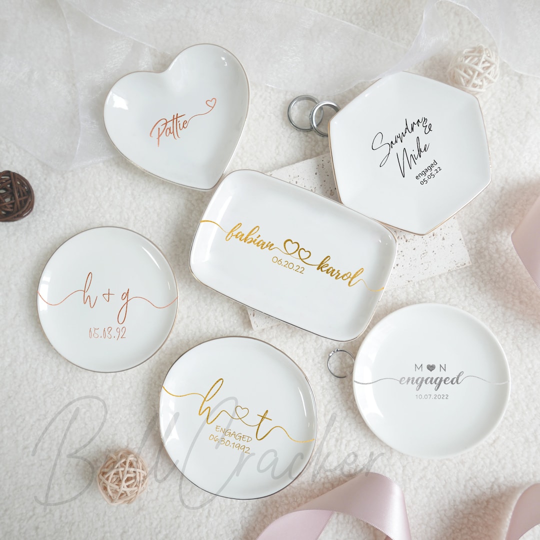 Custom Wedding Ring Holder Dish, Ring Dish, Engagement Jewelry Dish