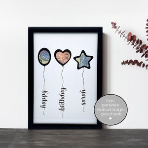 personalisiertes Geldgeschenk zum Geburtstag Motiv Luftballons | Geburtstagsgeschenk Geld | besondere Geschenkidee Geburtstag