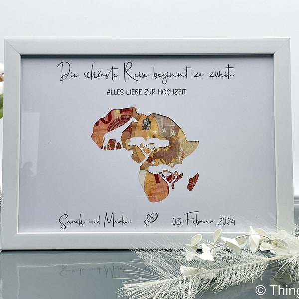 personalisiertes Hochzeitsgeschenk Afrika | Geldgeschenk zur Hochzeit | besondere Geschenkidee zur Hochzeit | Hochzeitsgeschenk Geld