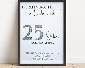 Regalo personalizzato in denaro per le nozze d'argento | regalo personalizzato in denaro per le nozze d'argento