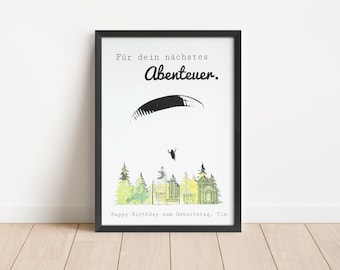 Personalized adventure-themed money gift for a birthday | Birthday gift money voucher | Unique birthday gift idea