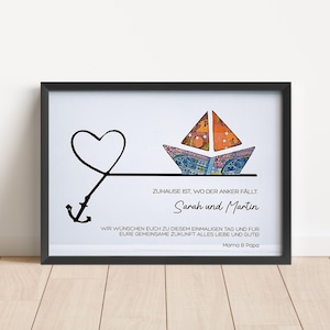 Personalized wedding gift anchor ship | Harbor of marriage | Wedding gift money | Cash gift for the bride and groom