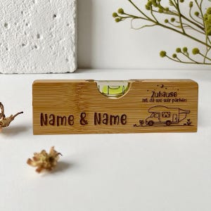 personalized camping spirit level camping gift, gift idea caravan camper camping lover, spirit level for alignment