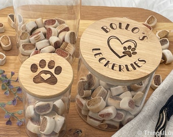 Pot de friandises personnalisé avec nom | Pot de conservation de nourriture pour chien | La nourriture peut chien | Cadeaux pour votre ami à quatre pattes