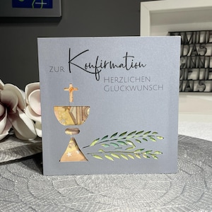 Regalo especial de dinero con tarjeta para confirmación o comunión con motivo de cáliz