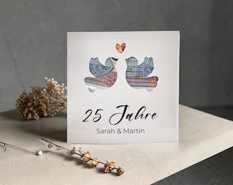 Biglietto di auguri personalizzato per le nozze d'argento | Regalo in denaro per le nozze d'argento