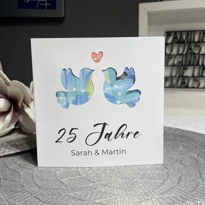 personalisierte Glückwunschkarte silberne Hochzeit Geldgeschenk zur Silberhochzeit